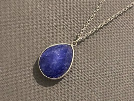 Sapphire Pendant Necklace, Blue Sapphire Necklace, September Birthstone Necklace - £26.35 GBP