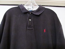POLO RALPH LAUREN Knit Shirt S/S 100% Cotton Black w Red Pony Men&#39;s Size XL - £18.65 GBP