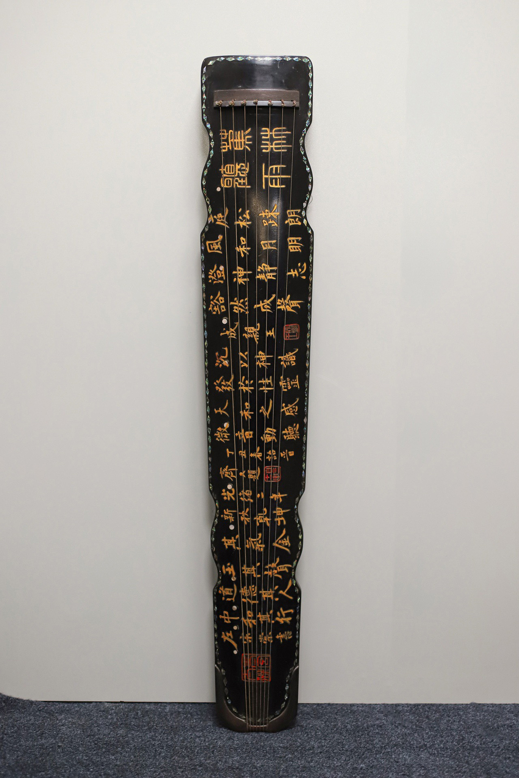 Guqin Chinese text pattern Pure raw lacquer Professional performance Chi... - $559.00