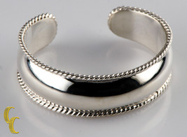  Sterling Silver Cuff Bracelet Rope Borders Polished Finish Great Gift f... - $180.87