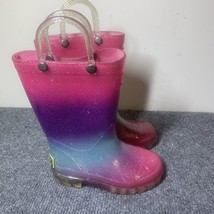 Western Chief Rain Boots Girls Size 6 Pink Rainbow Color - $15.53