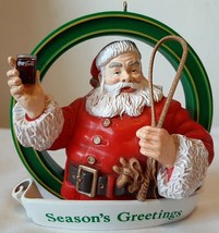 1990 Coke Season Greetings Santa Ornament - £9.73 GBP