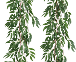 Artificial Hanging Willow Vine Twigs 2Pcs 5.7Ft Fake Hanging Plant Silk ... - $40.11
