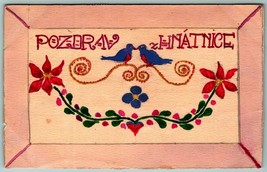 Hand Painted Original Art Greetings Czechoslovakia Arts &amp;Crafts DB Postcard J7 - £27.33 GBP