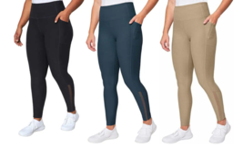 Mondetta Womens High Waist Active Legging Mesh Details Side Pockets - $31.34