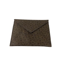 Calvin Klein Tablet Sleeve Case Clutch 11&quot; x 8.5&quot; Brown Logo - $19.79