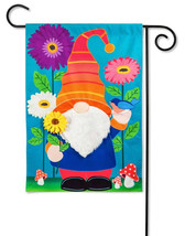 Garden Gnome Embellished Linen Garden Flag-2 Sided Message, 12.5&quot; x 18&quot; - £18.79 GBP