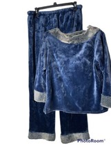 Adrienne Landau Plush Womens M / L  Blue Pajama Lounge Set - £19.74 GBP