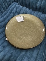 The Art Tabletop AKCAM Gold Glitter Sparkle Glass 3 Dinner Plates ~New~ - $50.00