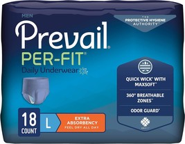 Prevail Per-Fit for Men Daily Protective Underwear - Pull-up Disposable Adult Di - £28.76 GBP