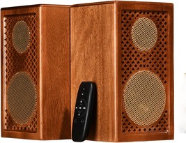 Admirer Natural Wooden Bluetooth Bookshelf Speakers: Perfect For Home, S... - £266.27 GBP