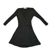 Abercrombie &amp; Fitch Black Midi True Wrap Dress Size S - £15.57 GBP