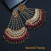 VeroniQ Trends-Kundan Chandbali Earrings, Pakistani earrings,Wedding Jewellery - $65.00