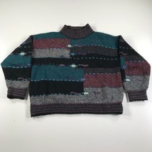 Vintage Peruvian Connection Mens Large Sweater Merino Wool Blue Gray Red... - £44.39 GBP