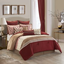 Stratford Park Auburn  Piece Comforter Bedding Set Burgundy California King - £101.03 GBP