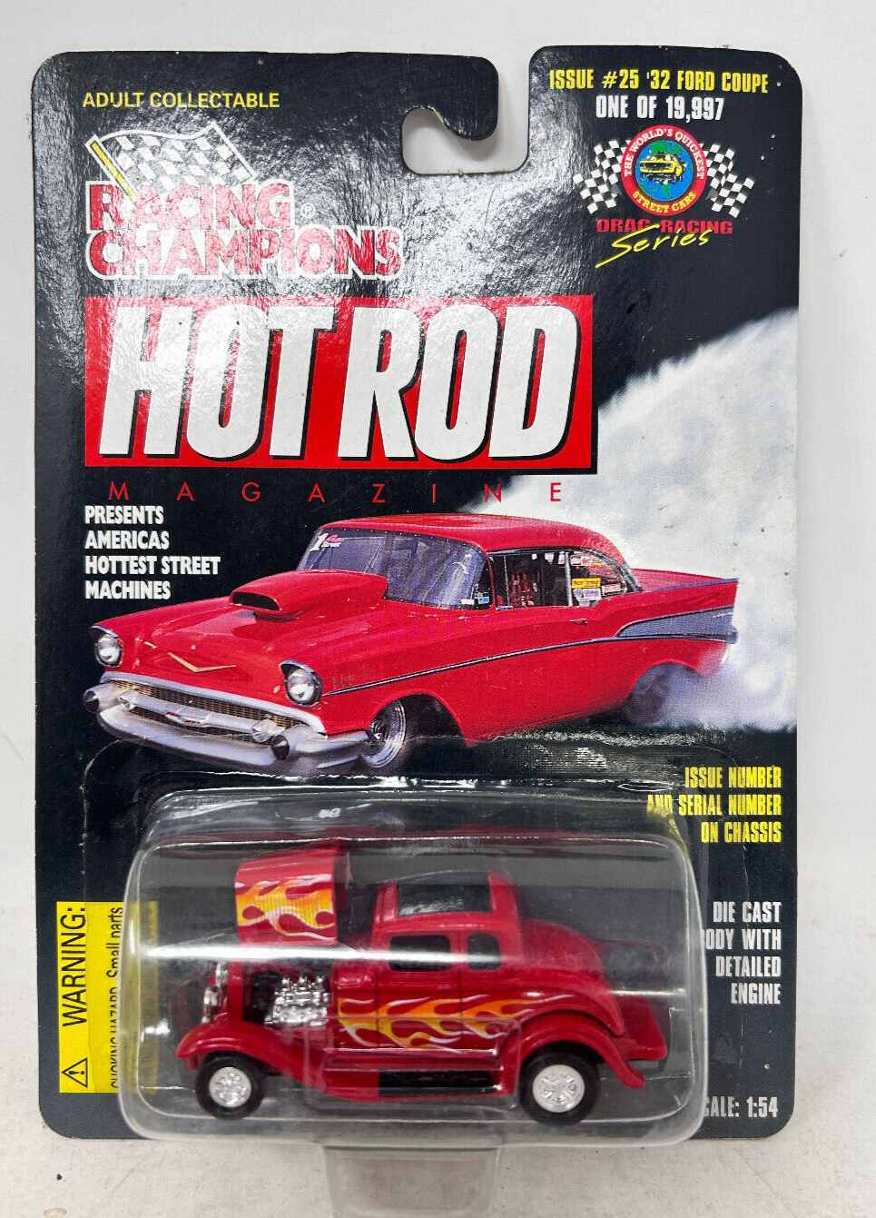 Primary image for Vintage Racing Champions Hot Rod Magazine Red 1932 Ford 5 Window Coupe