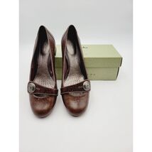 Clarks Artisan Women Brown Floral Leather Heel Shoe loafes Sz 9W Brazil ... - $32.99 Clarks Artisan Women Brown Floral Leather Heel Shoe loafes Sz 9W Brazil ... - $32.99