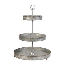 A&amp;B Home Evelyn Three-Tiered Food Stand - Zinc, Rust - £74.37 GBP