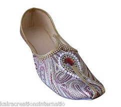 Men Shoes Indian Handmade Jutti Groom Loafers Sherwani Flat Mojaries US 6-9  - £43.45 GBP