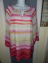 Peck &amp; Peck MULTI-COLOR Loose Swing Tunic Shirt Size L Women&#39;s Nwot - £23.21 GBP