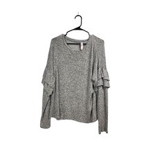 Xhilaration Sleepwear Womens XL Casual Shirt Gray Long Sleeve Ruffle Sleeve - $14.03