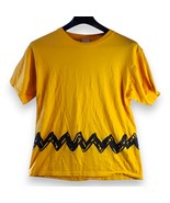 VTG Cedar Fair Charlie Brown  Peanuts Zig Zag T-Shirt Men&#39;s L Yellow Black - $15.99