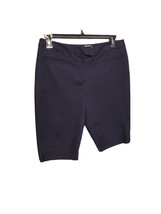 CHICO&#39;S Chino Shorts SZ 2(12) Black Bermuda Style Shorts High Waist - £23.69 GBP