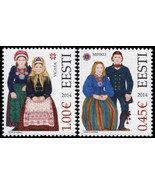 Estonia 2014. Folk Costumes. Vigala and Mihkli (MNH OG) Set of 2 stamps - $4.30