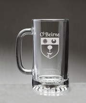 O&#39;Beirne Irish Coat of Arms Glass Beer Mug (Sand Etched) - £21.98 GBP