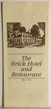 Vintage Brick Hotel &amp; Restaurant Brochure Newtown Pennsylvania BR13 - £8.55 GBP