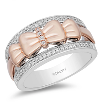 Enchanted Disney Fine Jewelry Stetment Bands 1/5 CTTW Snow White Bow Ring - £59.25 GBP