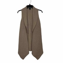 Ann Taylor Open Cardigan Sweater Size Small Tan Sleeveless Womens Wool Blend - £19.07 GBP
