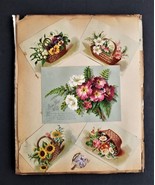 1800s antique victorian DIE CUT &amp; HAND CUT SCRAPBOOK clean pages egg fro... - £70.96 GBP
