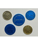 MILITARY TRADE TOKENS, KOREA, 19th CSG, TAEGU CLUB, PAC, GROUPING OF 5 - $556.75 MXN