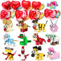 26 Packs Valentines Day Cards with Building Blocks Prefilled Hearts with Valenti - £34.87 GBP