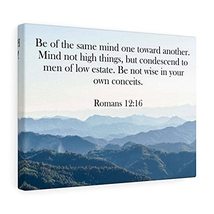 Express Your Love Gifts Bible Verse Canvas Be of The Same Mind Romans 12:16 Wall - £67.62 GBP