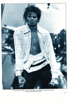 Michael Jackson teen magazine pinup clipping open shirt black and white ... - $3.50
