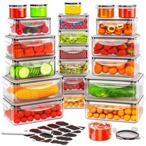 44 Pcs Food Storage Container With Lid (22 Lids &amp; 22 Containers) - Airtight Leak - £44.22 GBP