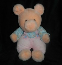 Vintage Tb Trading Co Baby Peach Pig Flower Shirt Pink Stuffed Animal Plush Toy - £29.14 GBP