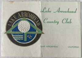Lake Arrowhead Country Club Lake Arrowhead CA Vintage Golf Scorecard 1963 - £11.57 GBP