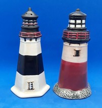 David Carter Brown BY THE SEA Lighthouse Salt &amp; Pepper Shakers Sakura by Oneida - £19.66 GBP