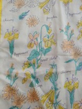 Vtg Vera Floral Scarf Womens 11 x 52 Yellow Sage Chicory Neck Head Business - £21.37 GBP