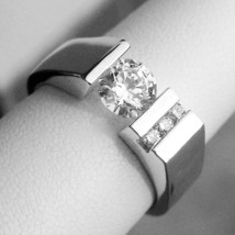 1.80Ct Near White Round Moissanite Unisex Ring Engagement Ring 14K White Gold - $264.63