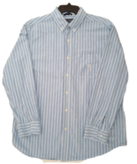 CHAPS Oxford Shirt Blue Striped Button Down L/S Logo Heavyweight Mens SI... - £21.51 GBP
