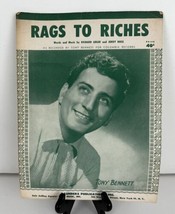 Music Sheet Rags to Riches Tony Bennett Music Lyrics Piano Jerry Ross 1953 - £4.60 GBP