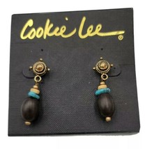 New, Faux Turquoise Cookie Lee Dangle Earrings - 51645 - $4.95