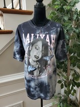 Aaliyah Womens Black Tie Dye Cotton Short Sleeve Crew Neck Top Shirt Extra Large - £22.38 GBP