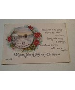 015 VTG Owen Co Postcard No. 942 Wishing Merry Christmas Longfellow 1914... - £5.50 GBP