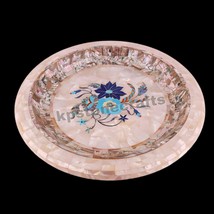 12&quot;x12&quot; Home Decorative White Marble Fruit Bowl - Inlaid with Mother of Pearl - $608.18