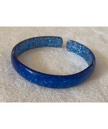 ⭕⭕VTG, Bracelet, adjustable, vintage in acrylic, blue with diamonds, wid... - $183.78 MXN